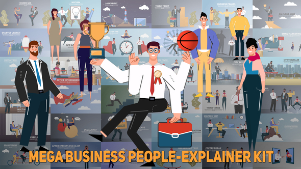 Mega Business People-Explainer Kit