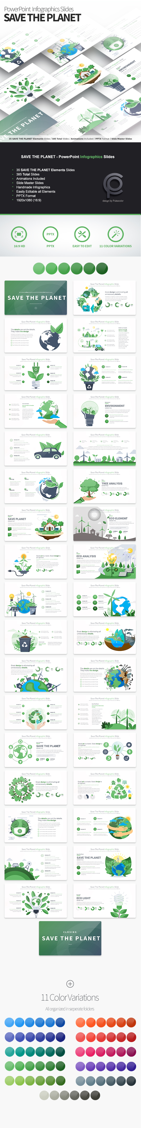 Save The Planet - PowerPoint Infographics Slides