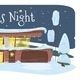 Christmas Night Greeting Card Suburban Cozy House - GraphicRiver Item for Sale