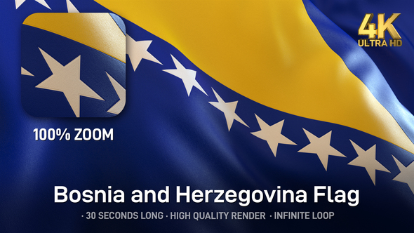 Bosnia and Herzegovina Flag - 4K