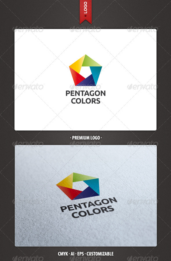 Pentagon Colors Logo Template