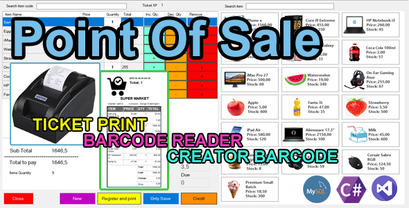 Point Of Sale (POS) - Super Market - C# MySQL