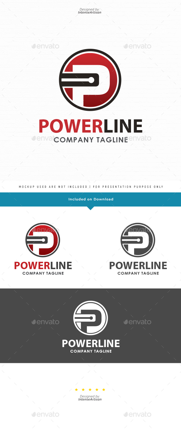 Powerline P Letter Logo