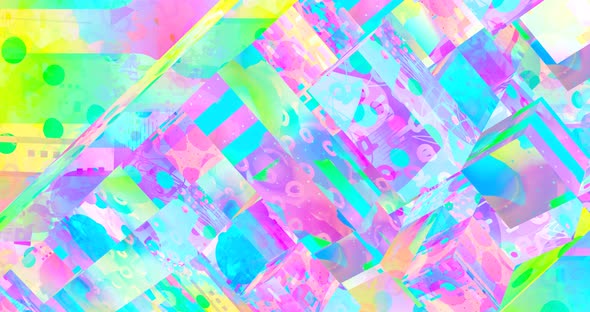 Looped 4k animation. Abstract colorful chill geometry background.