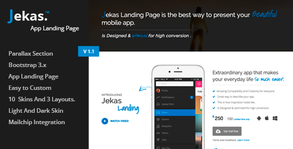 Jekas - Responsive Bootstrap 3 App Landing Page