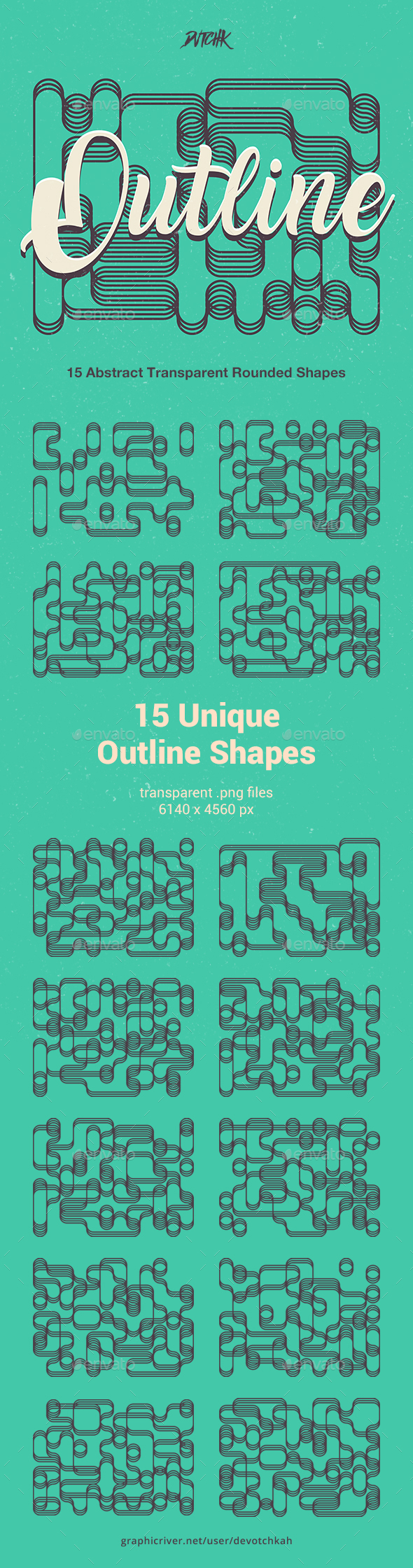 Outline | Abstract Transparent Rounded Shapes