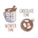 Set of Hand Drawn Vector Mugs with Hot Chocolate - GraphicRiver Item for Sale