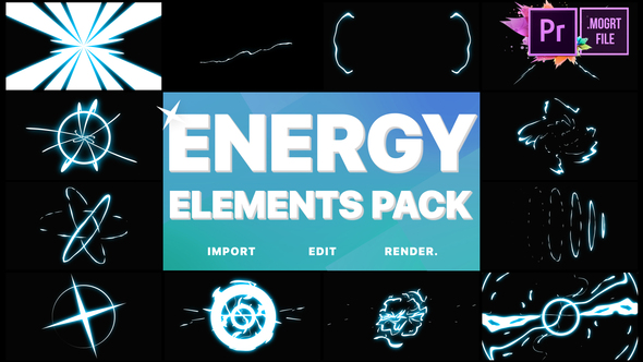 Cartoon Energy Elements Pack | Premiere Pro MOGRT