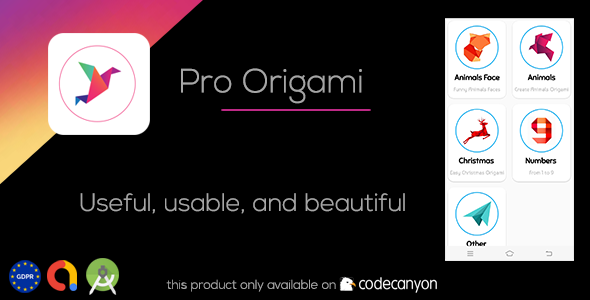 Pro Origami - Step By Step Instructions Template (Android Studio - GDPR - Admob)