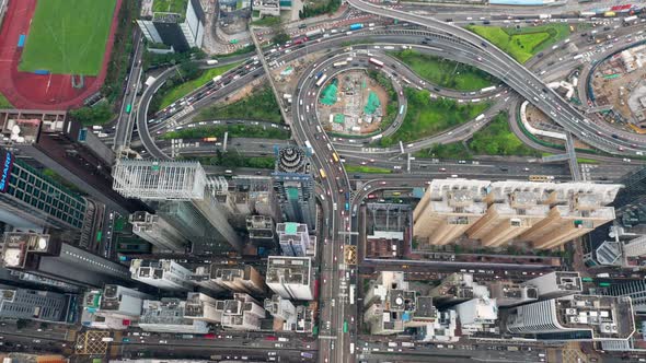 Aerial view of Hong Kong city