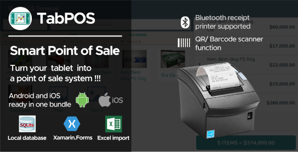 Point Of Sale Application Android + iOS (Tablet Version)