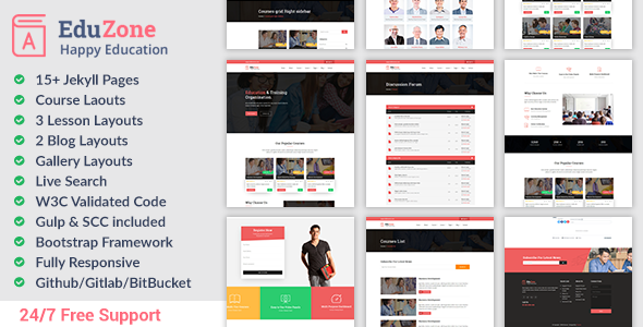 Eduzone - Responsive Education Website Jekyll Theme