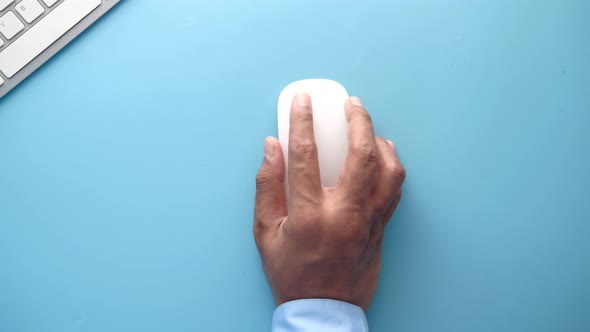 Businessman Hand with Computer Mouse Close Up