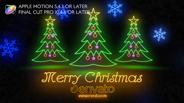 Neon Light Christmas - Apple Motion