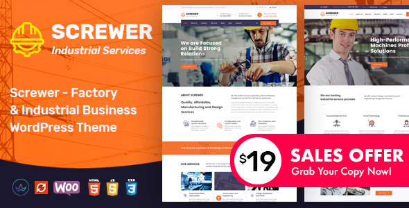 Screwer - Factory and Industrial WordPress Theme