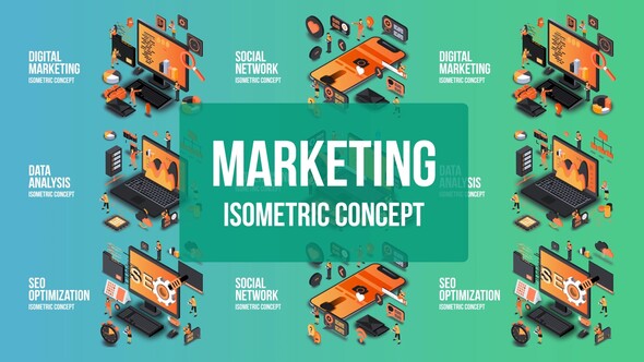 Digital Marketing - Isometric Concept
