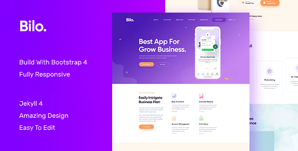 Bilo - App and Software Landing JEKYLL Template