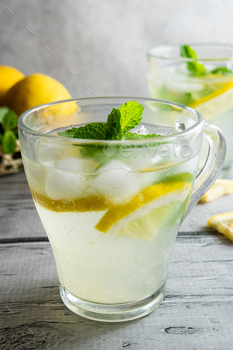Ice Lemonade with mint