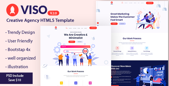 VISO - Creative Agency Portfolio Landing Page Template