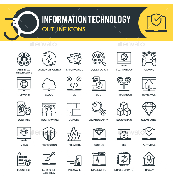 Information Technology Outline Icons