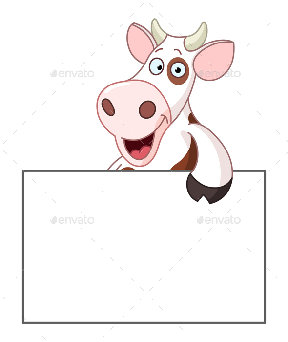 Cow with Sign