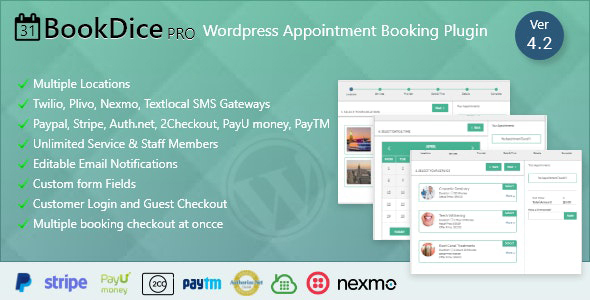Appointment Booking and Scheduling for Wordpress - BookDice