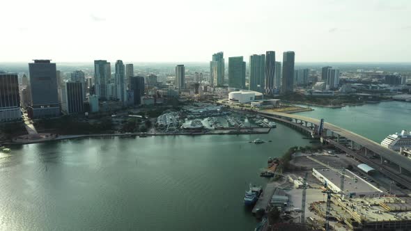 City of Downtown Miami Florida Dade County landscape 4k