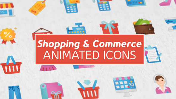 Shopping and Commerce Modern Flat Animated Icons alt