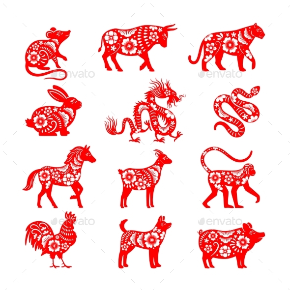 Traditional Chinese Zodiac Illustrations