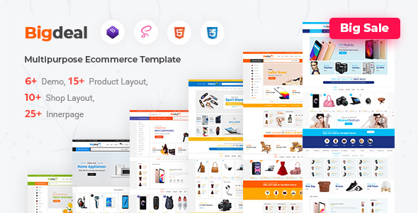 Bigdeal - eCommerce Bootstrap 4 & 5 HTML + Admin Template