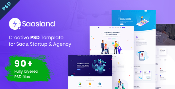Saasland | MultiPurpose PSD Template for Startup & Agency