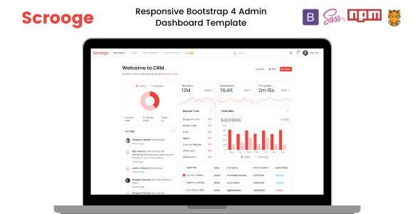 Scrooge - Bootstrap 4 Responsive Admin Dashboard Template + UI Kit