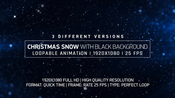 Christmas Snow With Black Background