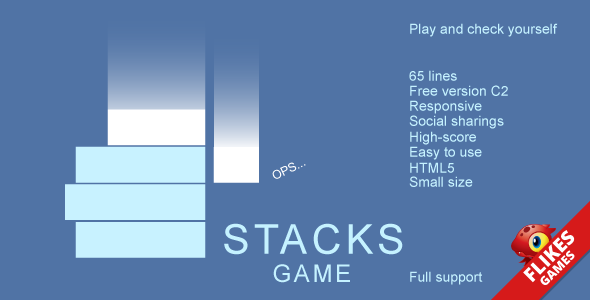 Stacks - HTML5 game, .capx, AdSense, mobile control