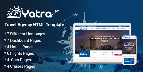 Yatra – Travel Agency HTML Template