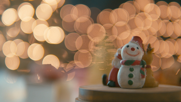 Christmas Decorate Rotate With Bokeh Lights