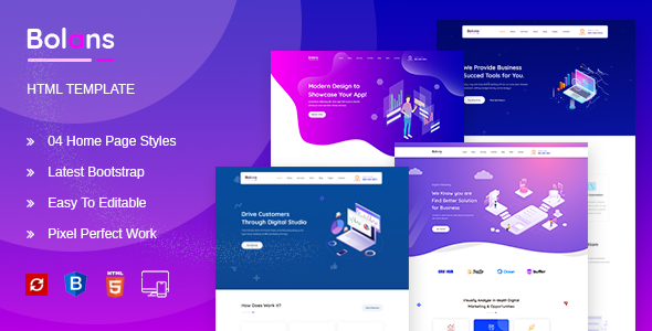 Bolans - HTML5 SASS Template for Startup & Agency