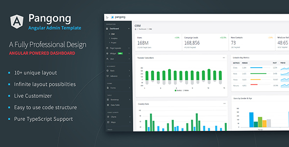 Pangong - Angular 11 Admin Dashboard + UI Kit