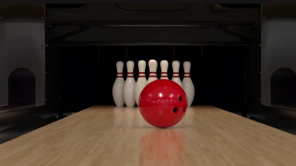 Bowling Strike in Slow Motion alt