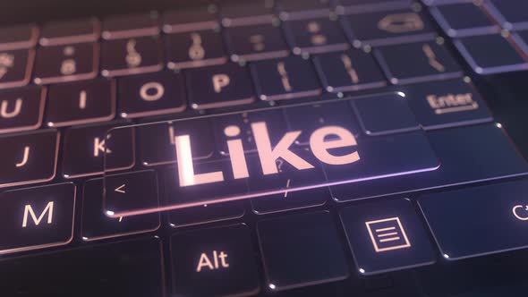 Futuristic Computer Keyboard and Transparent Like Key alt