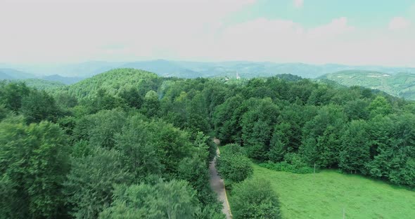 Green Nature Forest And Mountains Aerial View