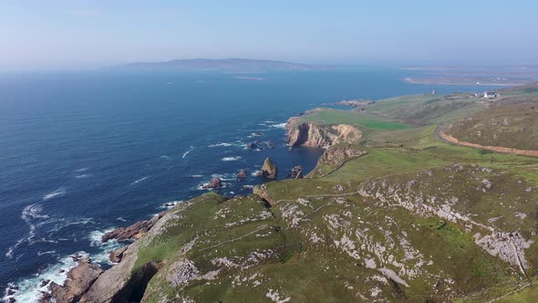 Aerial View of the Rocks in the Sea at Crohy Head Sea Arch County Donegal  Ireland