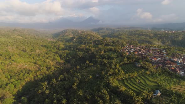 Tropical Landscape with Agricultural Land in Indonesia