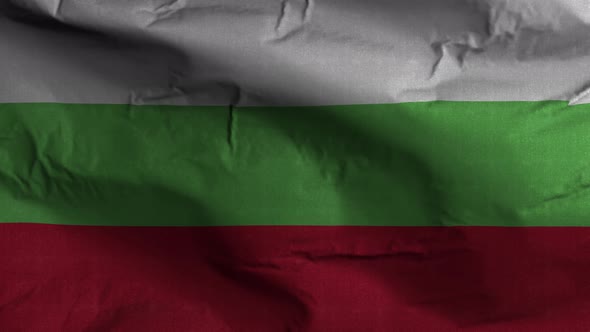 Bulgaria Flag Textured Waving Background 4K