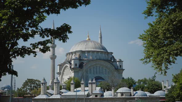 Aerial View Hyperlapse of Suleymaniye Mosque Istanbul City From Above