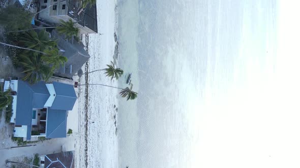 Zanzibar Tanzania  Vertical Video of the Ocean Near the Coast Slow Motion