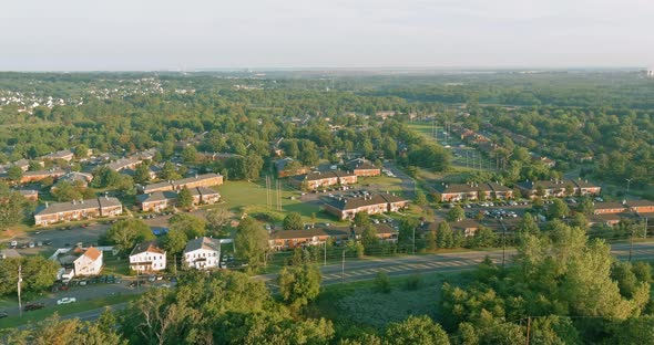 Aerial View House Development Complex Area of Small Town in East Brunswick New Jersey USA