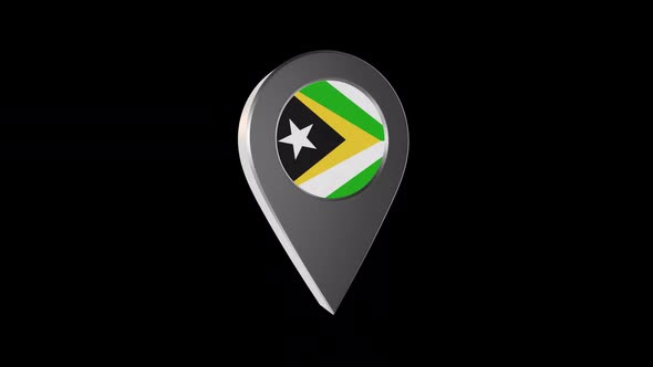 3d Animation Map Navigation Pointer With Flag Of Dili (East Timor) With Alpha Channel - 2K
