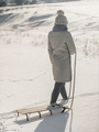 Woman with Sled Outdoors - PhotoDune Item for Sale