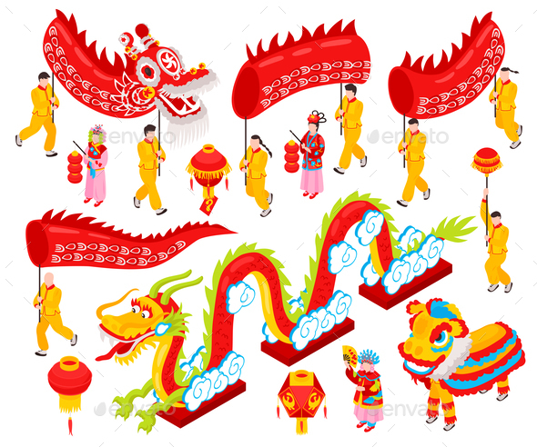 Chinese New Year Isometric Set